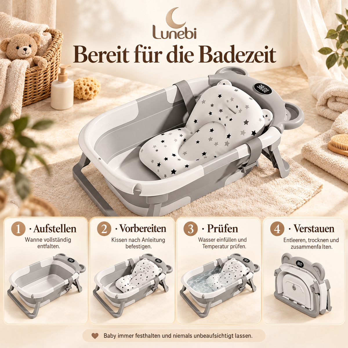 Lunebi Komfort-Babybadewanne