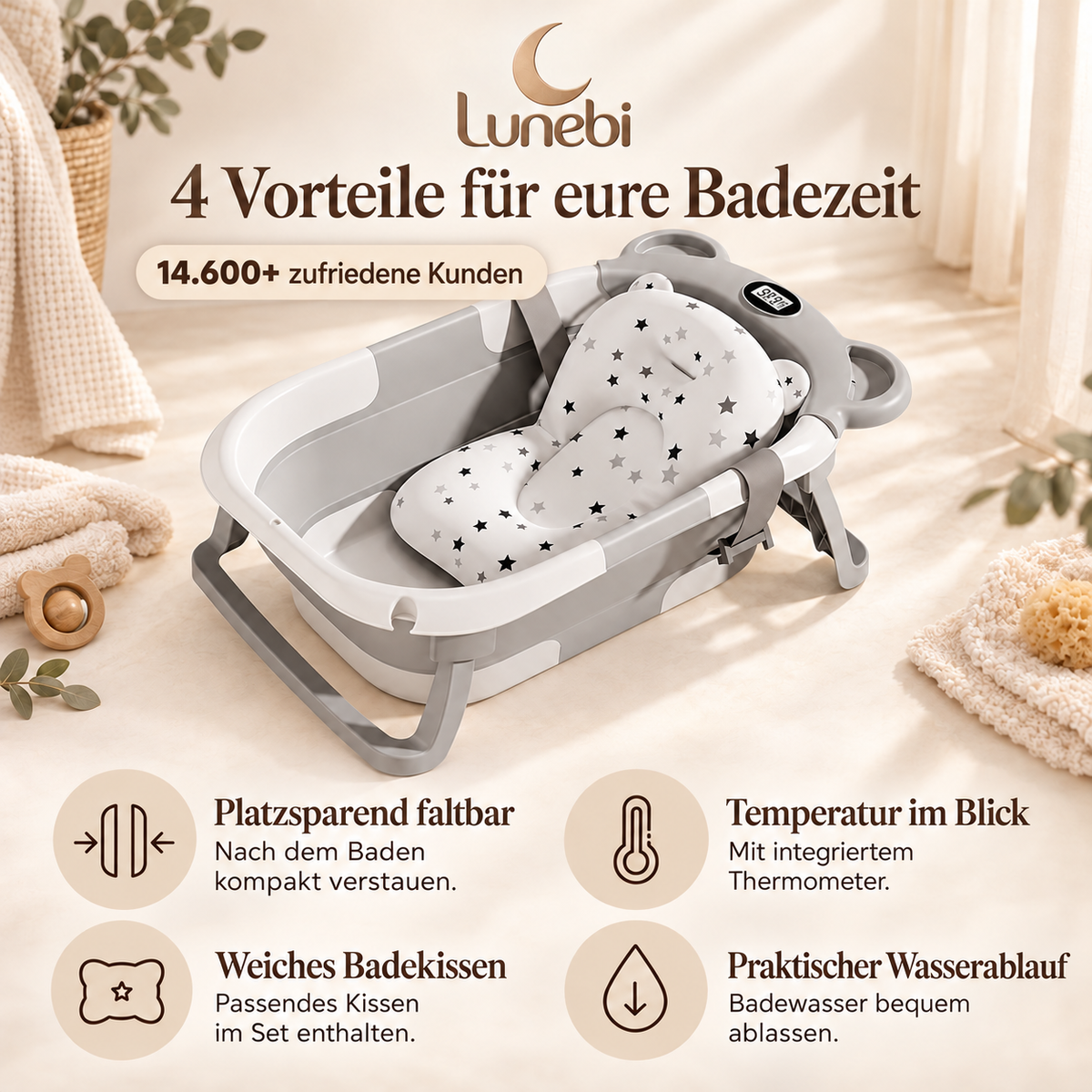 Lunebi Komfort-Babybadewanne